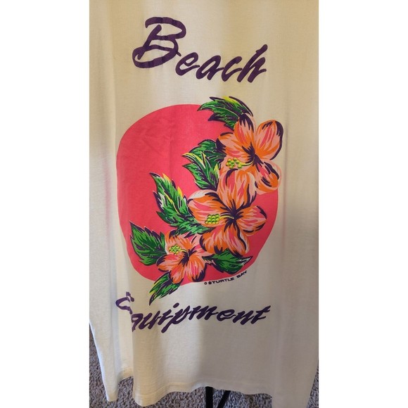 80s T-Shirt, Vintage Tshirt, Beach Equipment, California Turtle Bay, Tropical XL - Picture 2 of 6